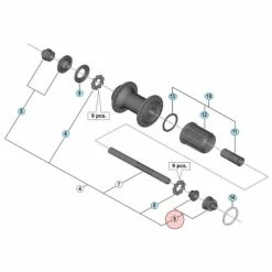 Ecrou Droit Pour Axe De Moyeu Shimano 105 FH-5800