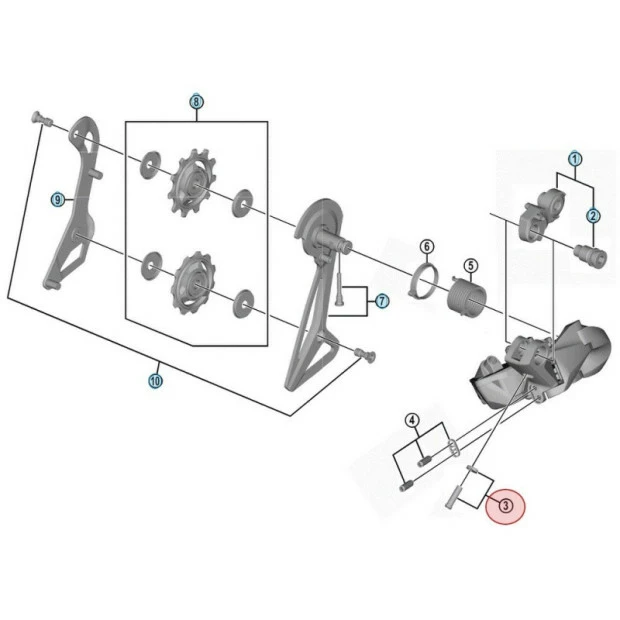 Vis De Réglage De Galet Haut De Dérailleur Arrière Shimano Dura Ace Di2 RD-R9150 3 Vis De Réglage De Galet Haut De Dérailleur Arrière Shimano Dura Ace Di2 RD-R9150